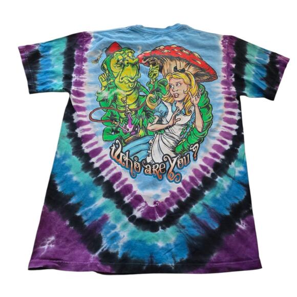 Liquid Blue Alice In Wonderland Mad Hatter Dont You Know Tie-Dye T-Shirt SZ M - Picture 2 of 4
